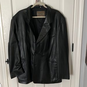 Black vintage leather jacket